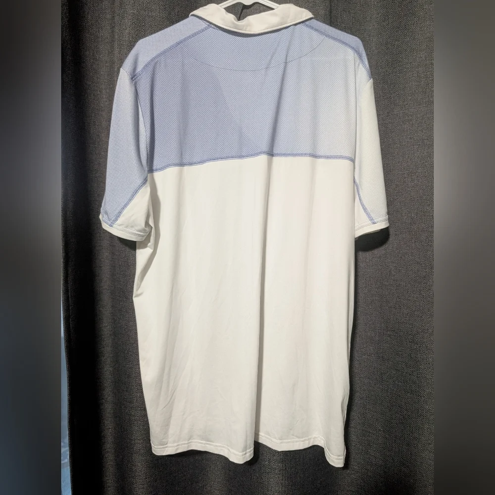 Oakley Men's Blue and White Hydrolix Golf Polo Shirt Size Extra Large - Picture 2 of 4
